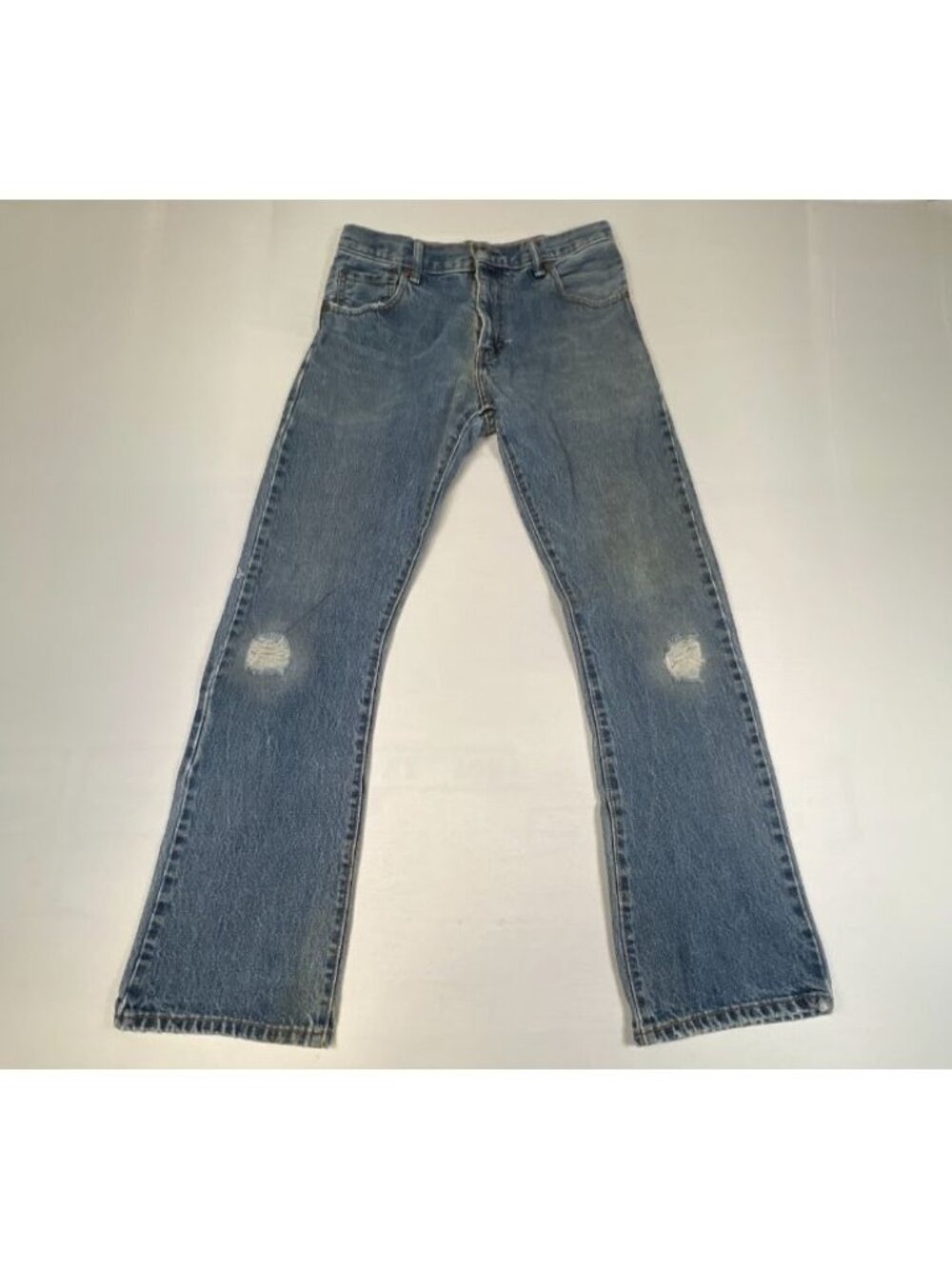 Levi's 527 Men's 30x32 Relaxed Fit Distressed Light Wash Denim Jeans